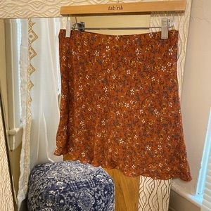 Socialite orange Floral Skirt